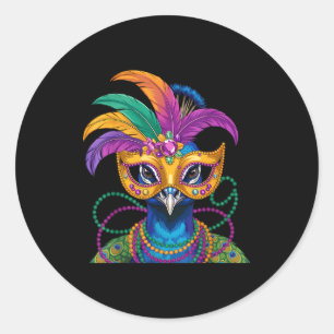 Mardi Gras Kostüm Karneval New Orleans Runder Aufkleber