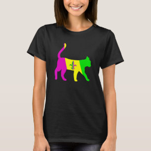 Mardi Gras Kostüm Katze Kätzchen Lustige Party Fes T-Shirt