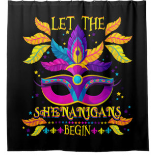 Mardi Gras Kostüm Lass Die Shenanigans Beginnen Ma Duschvorhang