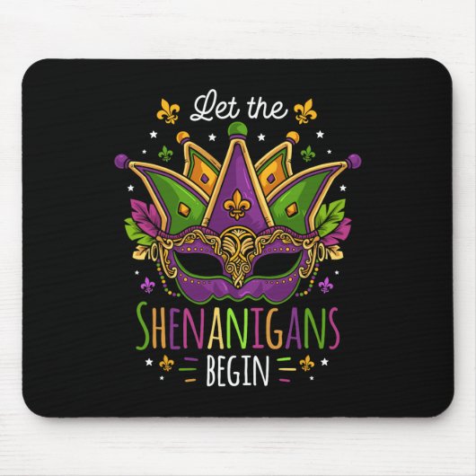Mardi Gras Kostüm Lass Die Shenanigans Beginnen Ma Mousepad (Vorne)