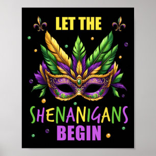 Mardi Gras Kostüm Lass Die Shenanigans Beginnen Ma Poster