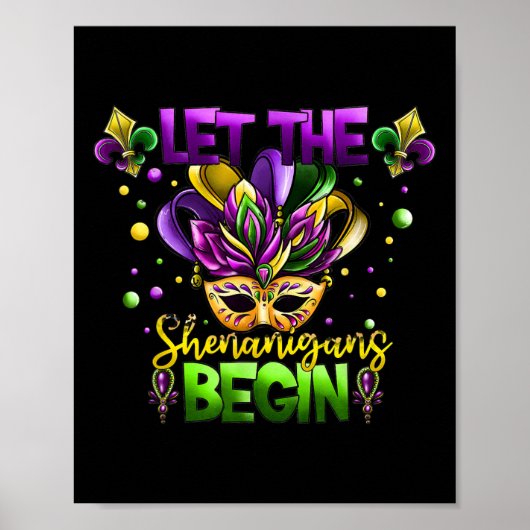 Mardi Gras Kostüm Lass Die Shenanigans Beginnen Ma Poster (Vorne)