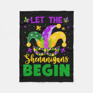 Mardi Gras Kostüm Ließ Die Shenanigans Begin Mardi Fleecedecke