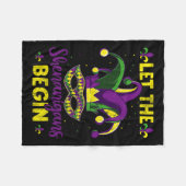 Mardi Gras Kostüm Ließ Die Shenanigans Begin Mardi Fleecedecke (Vorderseite (Horizontal))