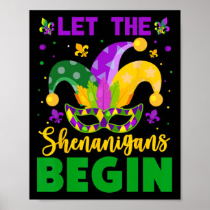 Mardi Gras Kostüm Ließ Die Shenanigans Begin Mardi Poster