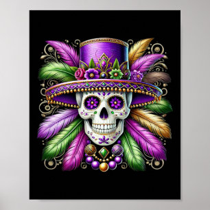 Mardi Gras Kostüm Unterwegs in die Hochgebirgswelt Poster