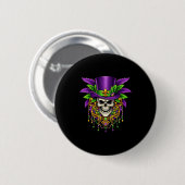 Mardi Gras Kostüm Zucker Schädel Karneval New Orle Button (Vorne & Hinten)