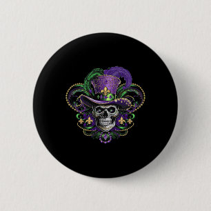 Mardi Gras Kostüm Zucker Skull Karneval Halloween Button