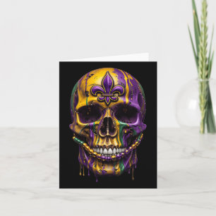 Mardi Gras Kostüm Zucker Skull Karneval Halloween Karte