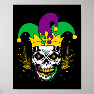 Mardi Gras Kostüm Zucker Skull Karneval Party Männ Poster