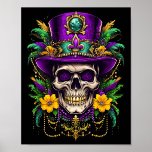 Mardi Gras Kostüm Zucker Skull Karneval Party Männ Poster