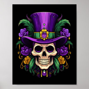 Mardi Gras Kostüm Zucker Skull Karneval Party Männ Poster