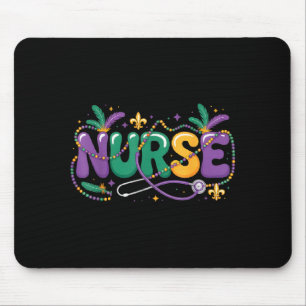 Mardi Gras Krankenschwester Stethoskop Maske Perle Mousepad