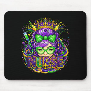 Mardi Gras Krankenschwester unordentliche Frisur I Mousepad