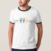 Mardi Gras Krawfish Streifen T-Shirt (Vorderseite)