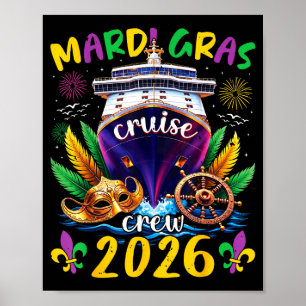 Mardi Gras Kreuzfahrt Besatzung 2026 Familie passe Poster