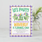 Mardi Gras Krewe Einladung zum ersten Geburtstag (Stehend Vorderseite)