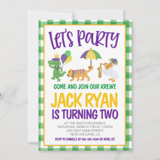 Mardi Gras Krewe Einladung zum Geburtstag