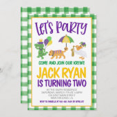 Mardi Gras Krewe Einladung zum Geburtstag (Vorne/Hinten)