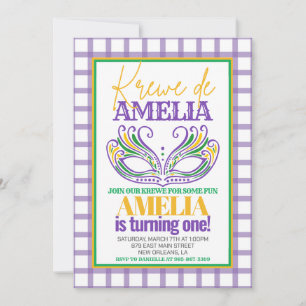 Mardi Gras Krewe Erster Geburtstag JEDES ALTER Einladung