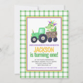 Mardi Gras Krewe Gator Tractor Cake Erster Geburts Einladung (Vorderseite)