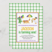 Mardi Gras Krewe Niedlich Parade Erstgeburt Einladung (Vorne/Hinten)