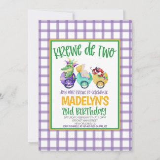 Mardi Gras Krewe zum zweiten Geburtstag Einladung