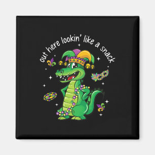 Mardi Gras Krokodil hier sieht aus wie ein Snack Magnet