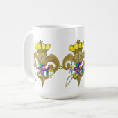 Mardi Gras Krone fleur de lis Kaffeetasse (Vorderseite Links)