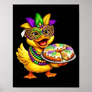 Mardi Gras Küken Gelbes Entlein Entenmaske King Ca Poster