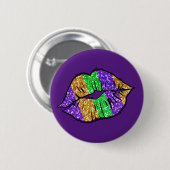 Mardi Gras Kussknopf Button (Vorne & Hinten)