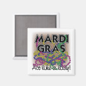 Mardi Gras Lady Magnet - (Vorderseite/Rückseite)