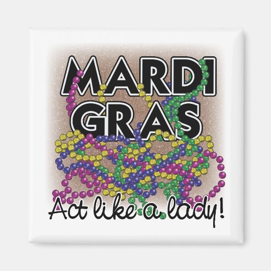 Mardi Gras Lady Magnet - (Vorne)