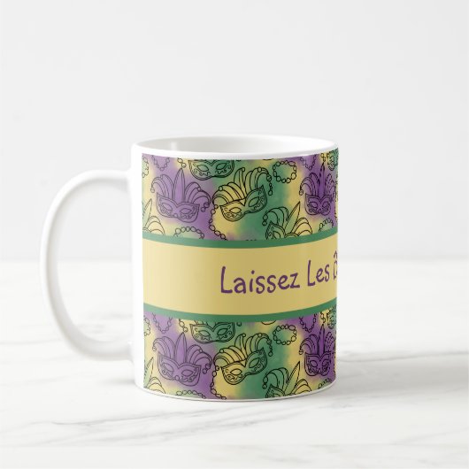 Mardi Gras Laissez Les Bon Temps Rouler Masks Kaffeetasse (Links)