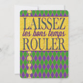 Mardi Gras | Laissez Les Bons Temps Rouler Einladung (Vorderseite)
