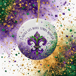 Mardi Gras Laissez Les Bons Temps Rouler Fleur Keramik Ornament