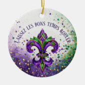 Mardi Gras Laissez Les Bons Temps Rouler Fleur Keramik Ornament (Vorne)