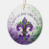 Mardi Gras Laissez Les Bons Temps Rouler Fleur Keramik Ornament (Links)