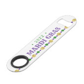 Mardi Gras | Laissez Les Bons Temps Rouler Speed Flaschenöffner (Vorderseite Schrägansicht)
