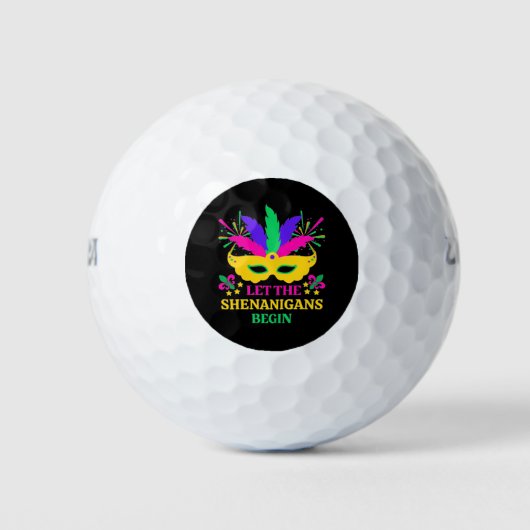 Mardi Gras Lass Festival Moon and Stars Golfball (Vorderseite)