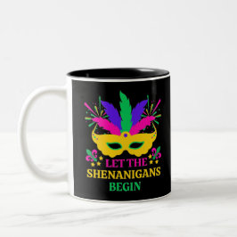 Mardi Gras Lass Festival Moon and Stars Zweifarbige Tasse