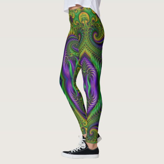 Mardi Gras Leggings Gold Black Lila Green Name (Links)