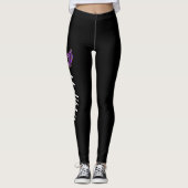 Mardi Gras Leggings Lila Maske Name (Vorderseite)
