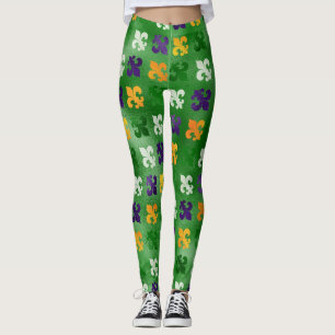 Mardi Gras Leggings, Mardi Gras Lilie Leggings