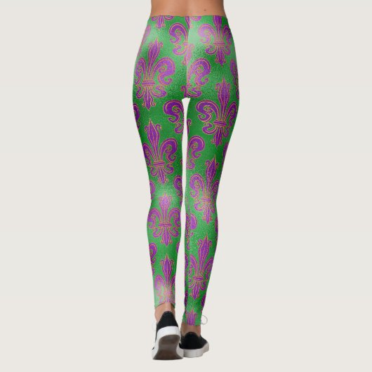 Mardi Gras Leggings, Mardi Gras Lilie Leggings (Rückseite)