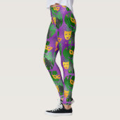 Mardi Gras Leggings, Mardi Gras Masken & Blätter Leggings (Links)