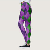 Mardi Gras Leggings, Mardi Gras Raute Muster Leggings (Links)