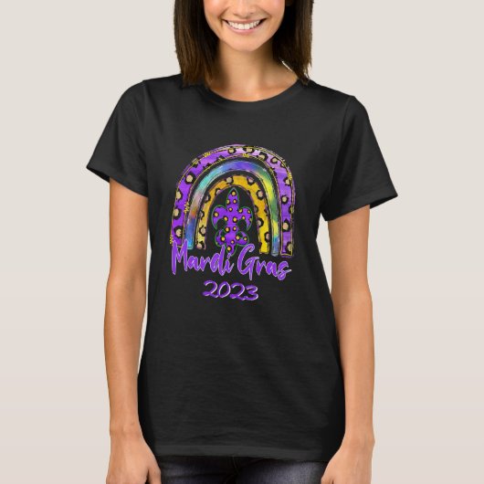 Mardi Gras Leopard rainbow Fleur De Lis 2023 (C 1 T-Shirt (Vorderseite)