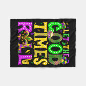 Mardi Gras Let The Good Times Roll Funny Carnival Fleecedecke (Vorderseite (Horizontal))