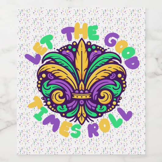 Mardi Gras Let the good times roll Weinetikett (Einzelnes Label)